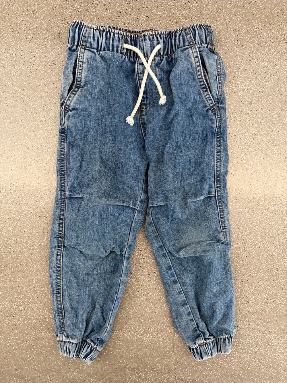 H&M Blue Elastic Waist Jogger Jeans for Kids